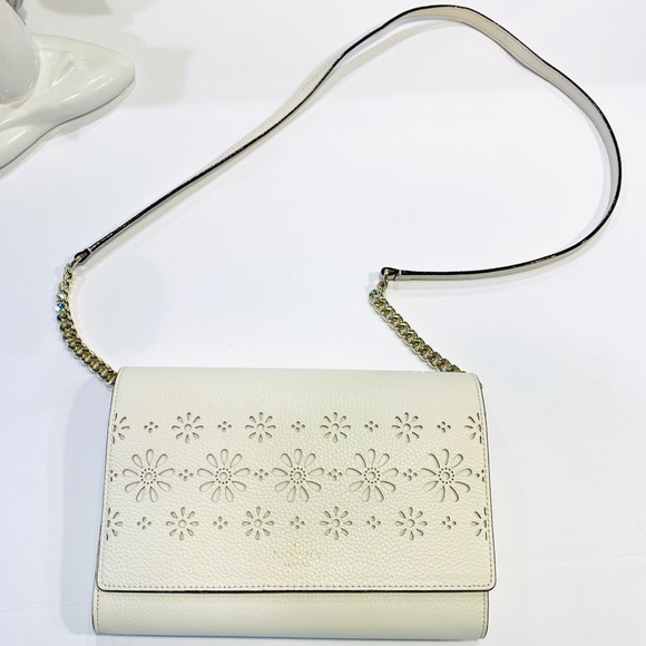 kate spade Handbags - Kate Spade Cream Laser-cut Crossbody Bag🍃